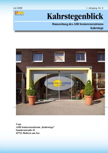 ASB Heimzeitung - Seniorenzentrum Kahrstege in Haltern am See ...