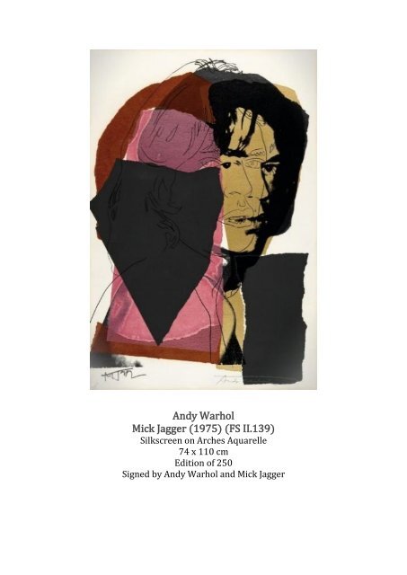 Fact sheet AWA - Mick Jagger (F&S II.139)