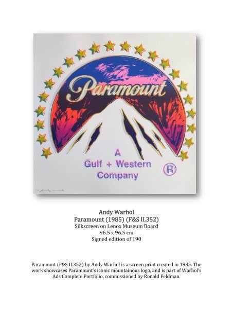 Fact sheet AWA - Paramount (F&S II.352)