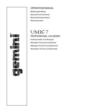 UMX - 7 Kurzanleitung - DJ-Corner