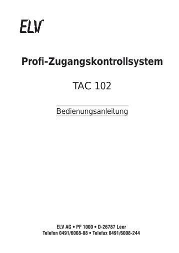 Profi-Zugangskontrollsystem TAC 102 - ELV