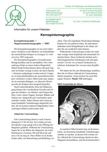 Kernspintomographie - Radiologie Ravensburg