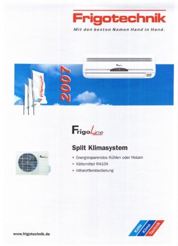 Frigoline-Split-Klimaanlagen PDF-Download