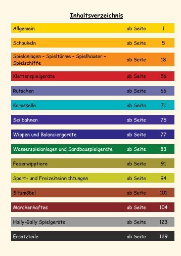 Hier sehen Sie eine kleine Auswahl der Hally-Gally Spielgeräte!