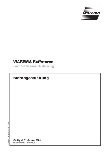 WAREMA Raffstoren mit Schienenführung Montageanleitung