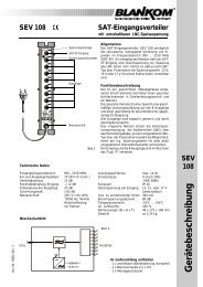 SEV 108 SAT-Eingangsverteiler - BLANKOM Antennentechnik GmbH