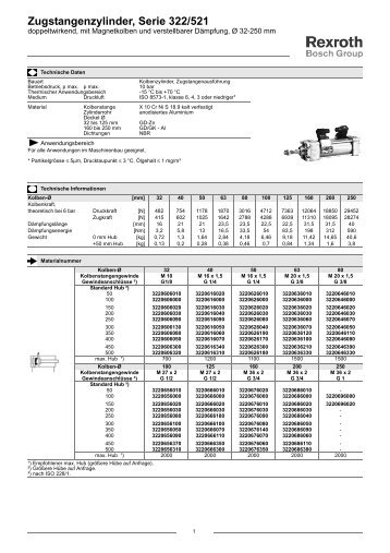 Zugstangenzylinder, Serie 322/521 - Bosch Rexroth