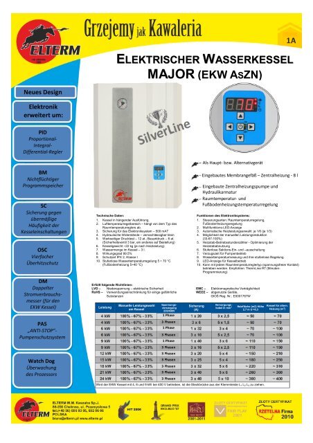 elektrischer wasserkessel major (ekw aszn) - Elterm