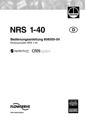 NRS 1-40 Bedienungsanleitung 808500-04 - Flowserve Corporation