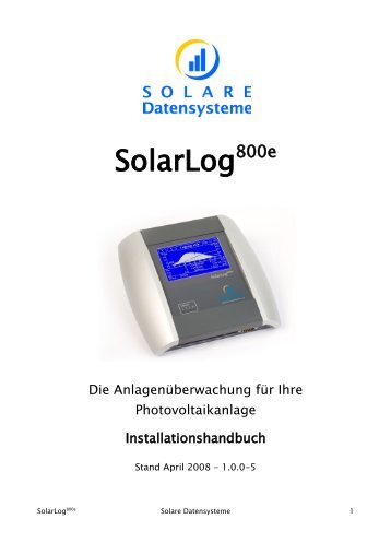 Anschluss SolarLog800e-Mobilfunk-Paket - PVEnergy GmbH