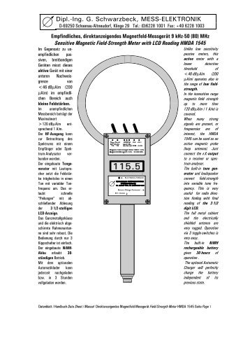 Dipl.-Ing. G. Schwarzbeck, MESS-ELEKTRONIK