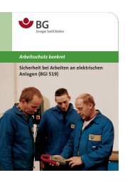 Sicherheit bei Arbeiten an elektrischen Anlagen (BGI ... - Die BG ETEM