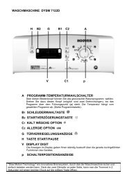 WASCHMASCHINE DYSM 7122D H B2 G B1 C2 A V     C1 ... - Hoover