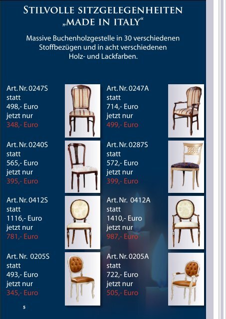 Stilvolle sitzgelegenheiten „made in italy“ - Stilmöbel Peter Leu