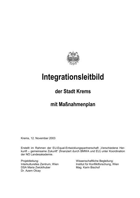 Integrationsleitbild der Stadt Krems mit Maßnahmenplan - Land Tirol