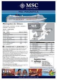 Gruppenreise mit MSC MAGNIFICA Metropolen der Ostsee