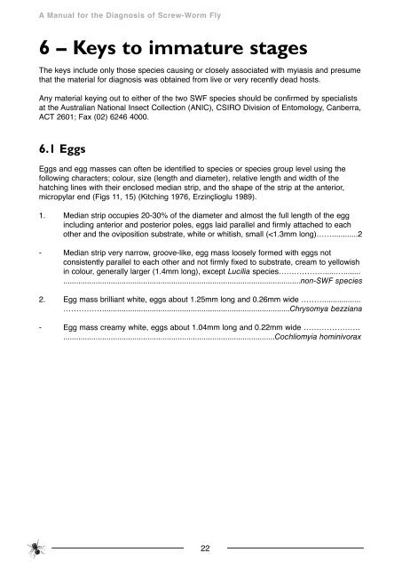 Manual for Diagnosis of Screw-worm Fly - xcs consulting