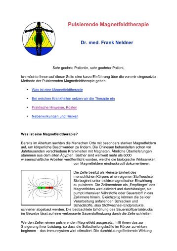 Pulsierende Magnetfeldtherapie Dr. med. Frank Neldner - docvadis