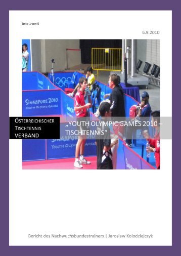 Youth Olympic Games –Singapur, 14. - Österreichischer Tischtennis ...
