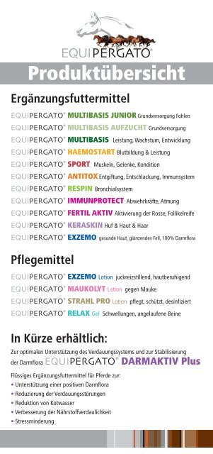 und Pflegemittel für Pferde - Equipergato