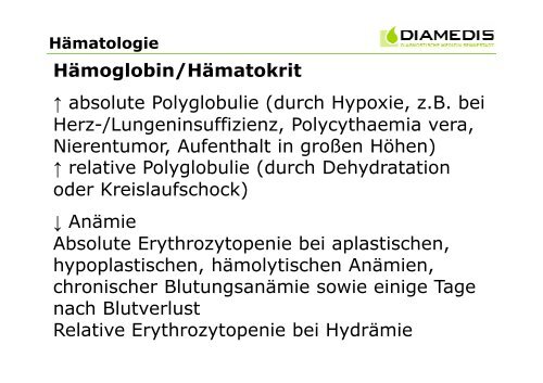 Klinische Chemie - MVZ Diamedis Diagnostische Medizin ...