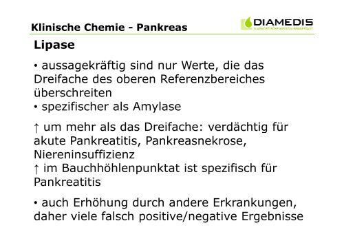 Klinische Chemie - MVZ Diamedis Diagnostische Medizin ...