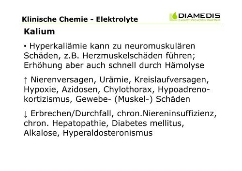 Klinische Chemie - MVZ Diamedis Diagnostische Medizin ...