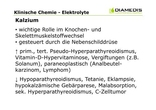 Klinische Chemie - MVZ Diamedis Diagnostische Medizin ...