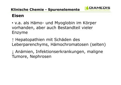 Klinische Chemie - MVZ Diamedis Diagnostische Medizin ...