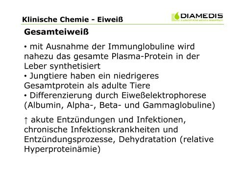 Klinische Chemie - MVZ Diamedis Diagnostische Medizin ...