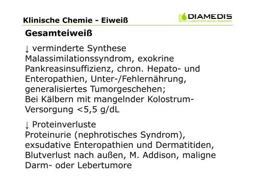 Klinische Chemie - MVZ Diamedis Diagnostische Medizin ...