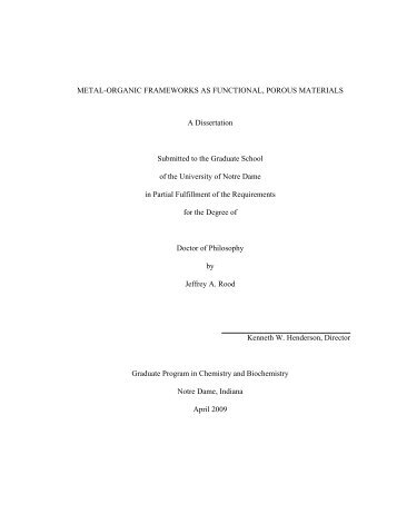 metal-organic frameworks as functional, porous materials - ETD ...