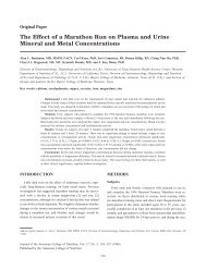 The Effect of a Marathon Run on Plasma and Urine Mineral and ...