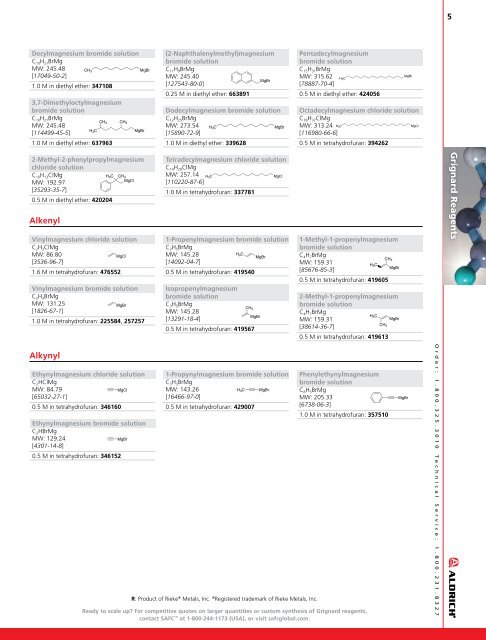 Grignard and Organozinc Reagents - Sigma-Aldrich