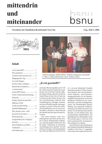 NL 2006, Heft 3.pdf - Staatliche Berufsschule Neu-Ulm