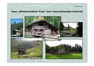 Vom „Hüttenerlebnis Tirol“ zum internationalen Vertrieb