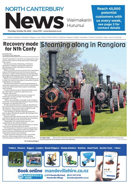 North Canterbury News: October 30, 2025