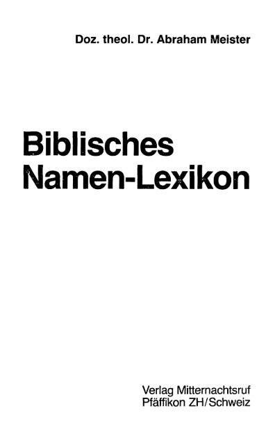 Biblisches Namen-Lexikon