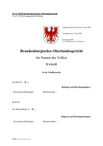 Urteil - Brandenburgisches Oberlandesgericht