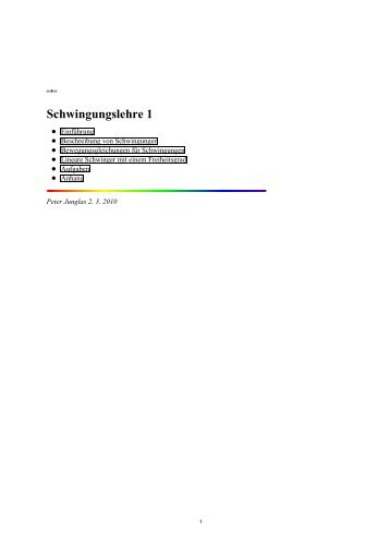 [PDF] Schwingungslehre 1 - von Peter Junglas