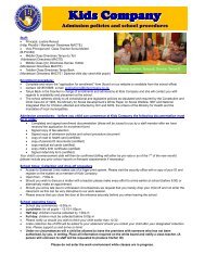 Yours truly, Justine Renaut (Principal) - Kids Company