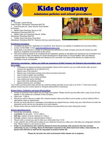 Yours truly, Justine Renaut (Principal) - Kids Company