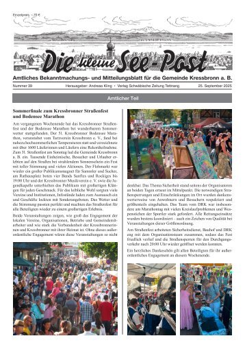 25.09.2025 Die kleine See-Post