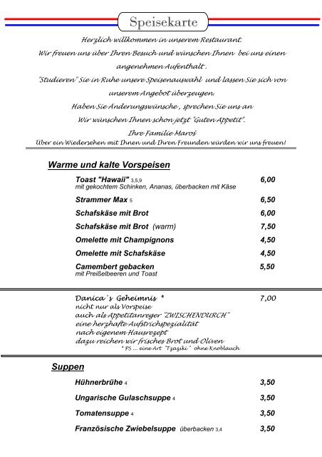 Unsere Speisekarte im .pdf-Format - Restaurant Adria