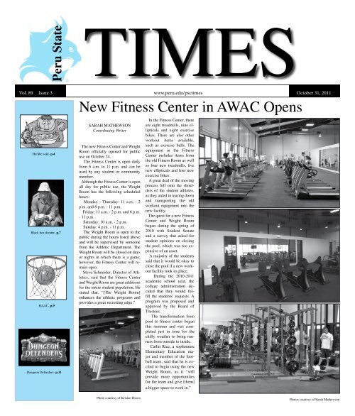 New Fitness Center in AWAC Opens Peru State College