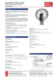 KPCh KPChG Kapselfeder-Manometer - ARMATURENBAU GmbH ...