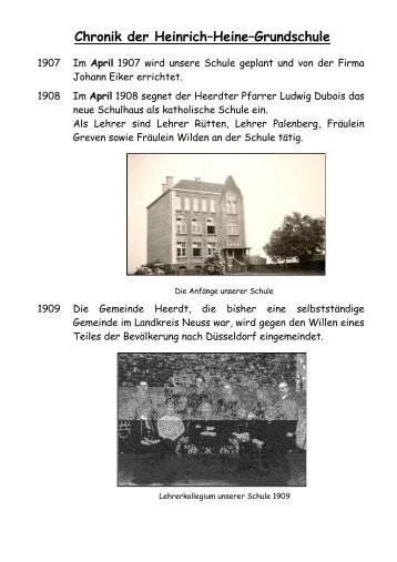 Download der Chronik - Heinrich Heine Grundschule Düsseldorf