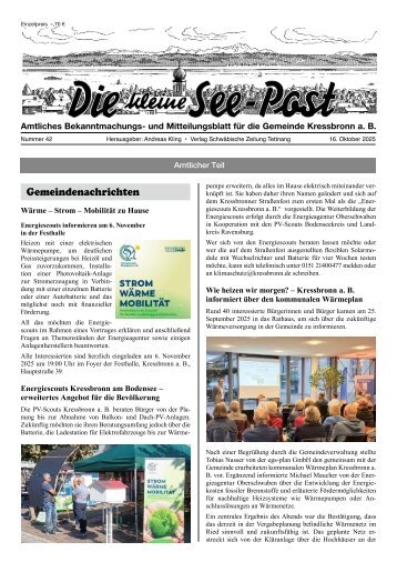 16.10.2025 Die kleine See-Post