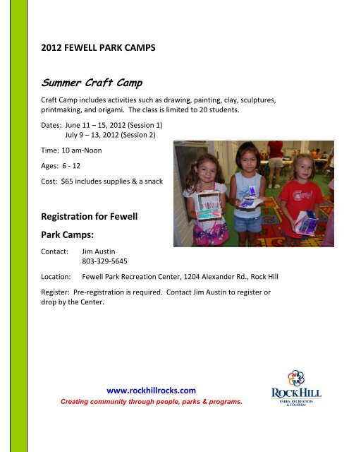 Summer Camps 2012 - City of Rock Hill