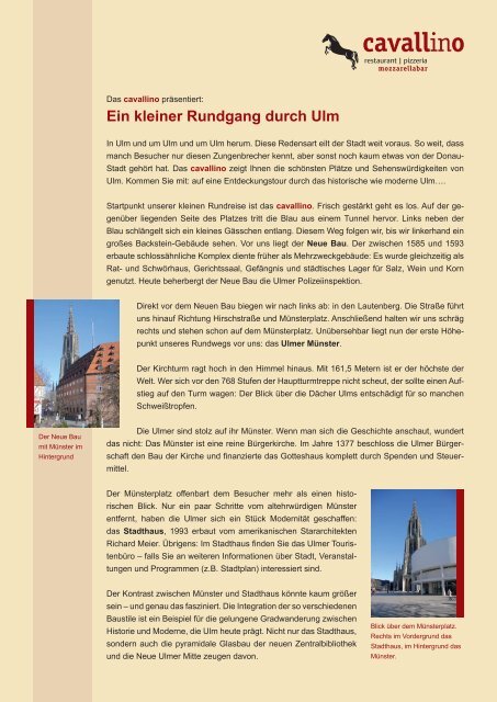 Ein Kleiner Rundgang Durch Ulm Cavallino